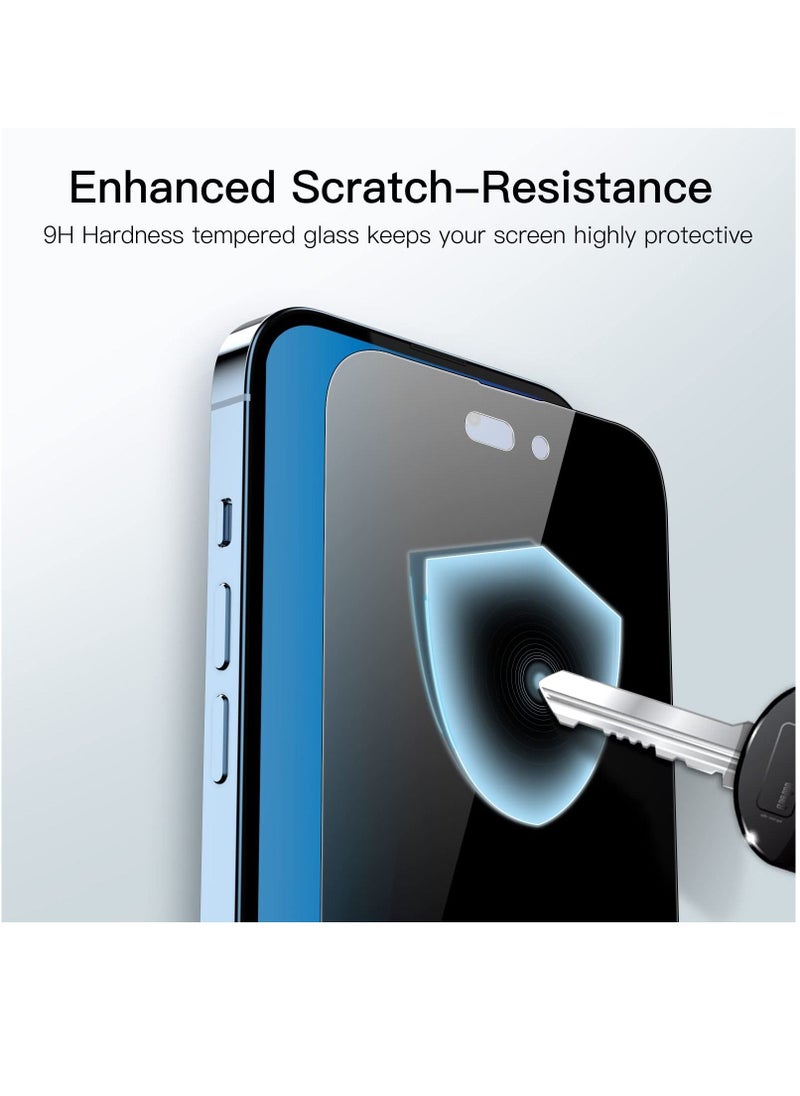 BORTONY 14 Pro Privacy Pack of 2 Full Coverage Screen Protector Anti-Spy Tempered Glass Film Edge to Edge Protection Case Friendly for iPhone 14 Pro 6.1-Inch  - Image 4