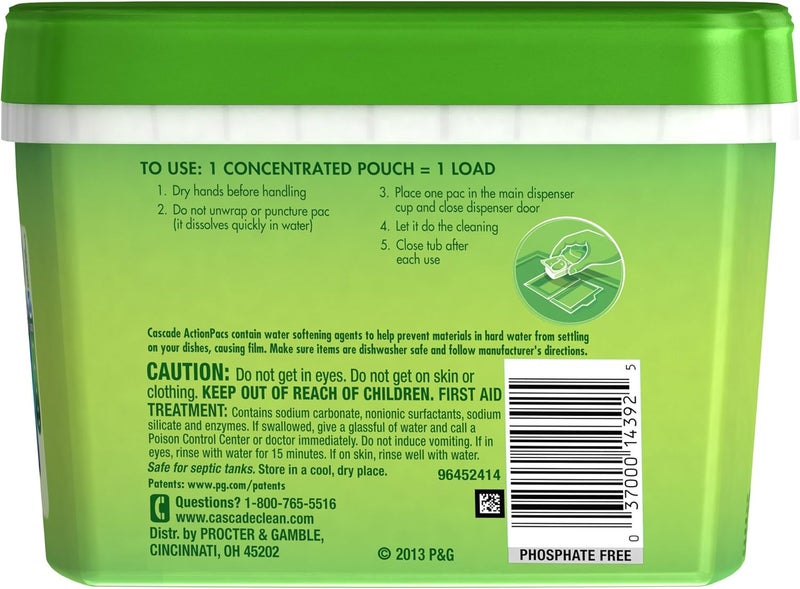 Cascade ActionPacs Fresh Scent Dishwasher Detergent - 60 Count - Image 4