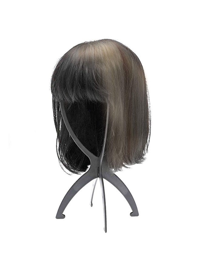 Deke Home Short Hair Wig Stand Portable Tripod Collapsible Wig Dryer. Durable. Wig Holder. Travel Wig Stands. With Hollow Mannequin Display Head. 14.2"2 Pack Black/White - Image 3