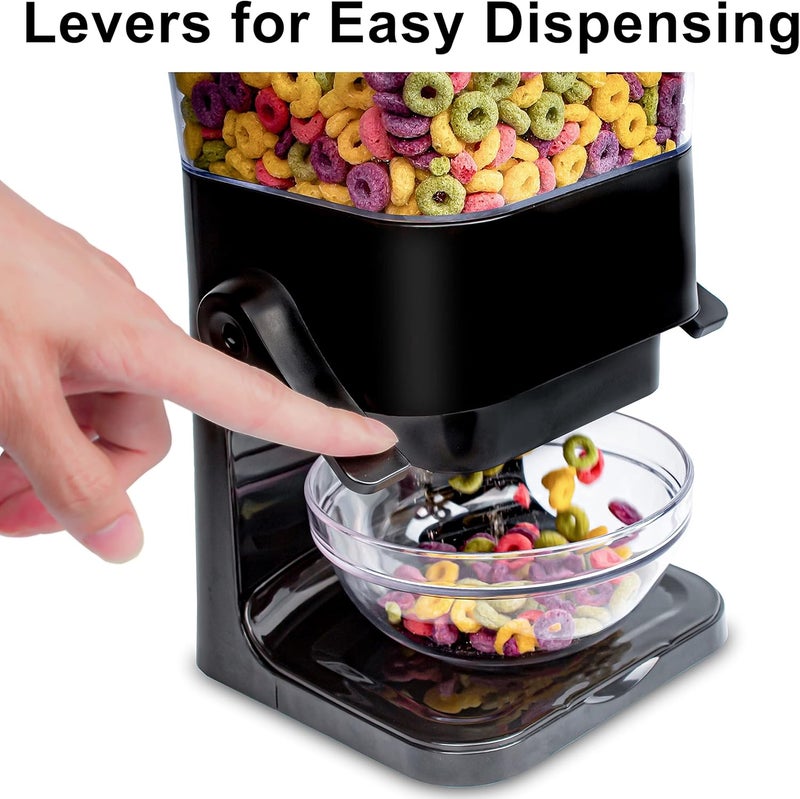 Zeadesign Cereal Dispenser Countertop with lids, Organization and Storage Containers for Kitchen and pantry, 5L Rice Dispenser for Cereal, Beans, Grains, Nuts, Snack,Oatmeal, Dog Food, Bird Seed, Black, 2Pc - Image 5