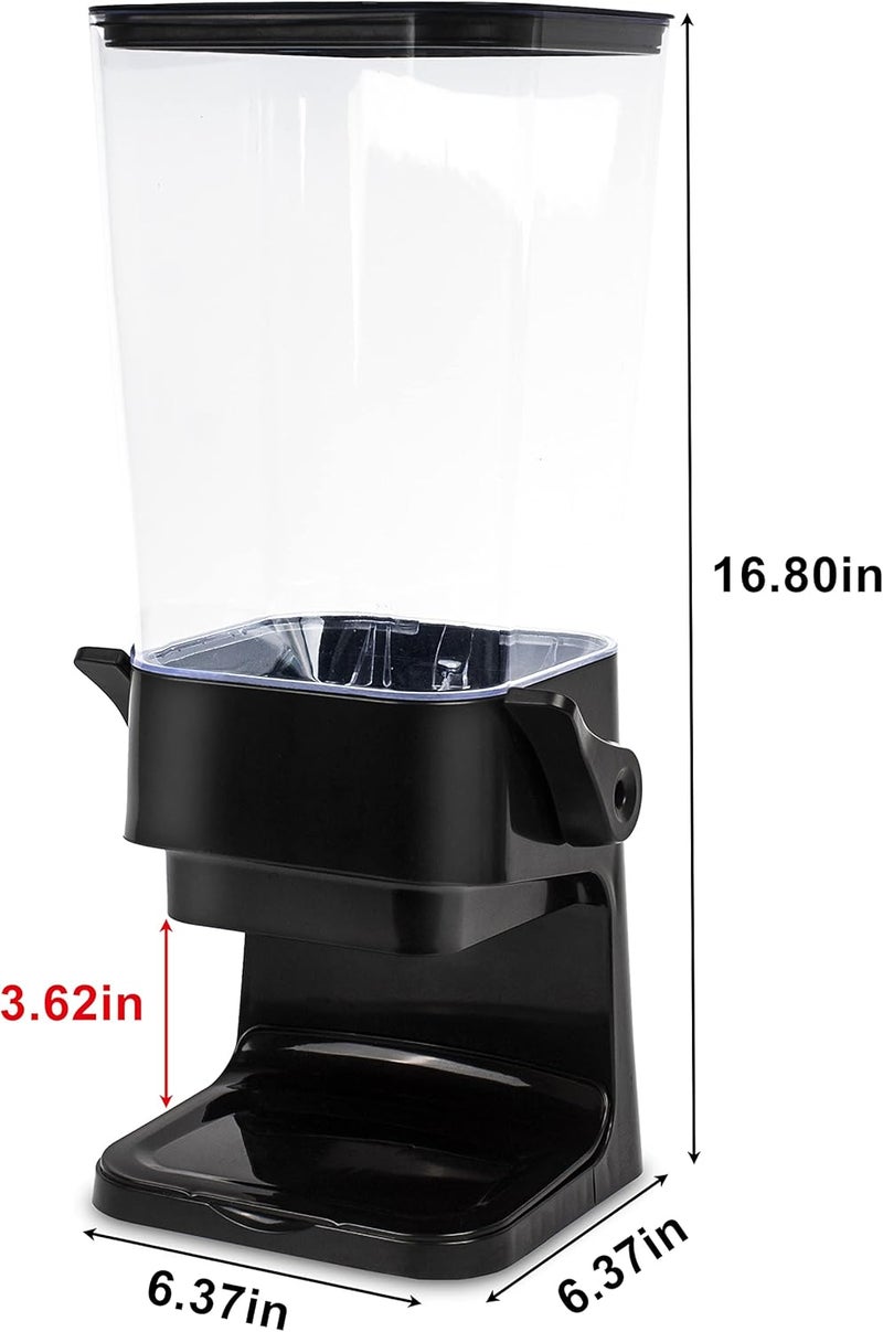 Zeadesign Cereal Dispenser Countertop with lids, Organization and Storage Containers for Kitchen and pantry, 5L Rice Dispenser for Cereal, Beans, Grains, Nuts, Snack,Oatmeal, Dog Food, Bird Seed, Black, 2Pc - Image 2