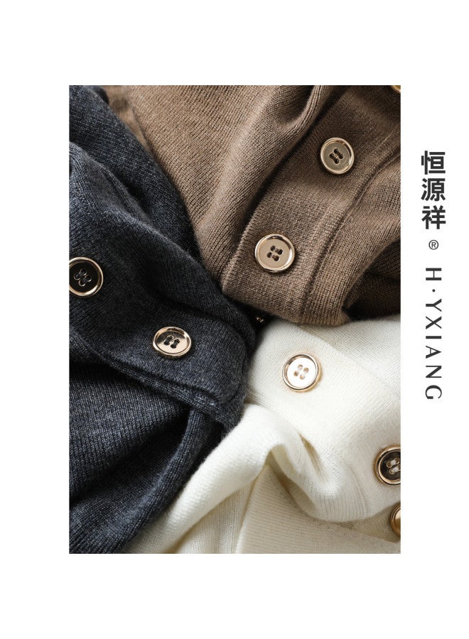 Hengyuanxiang Machine Washablewomen'S Knit Polo Collar Long Sleeve T-Shirt Pocket Sweater - Image 5