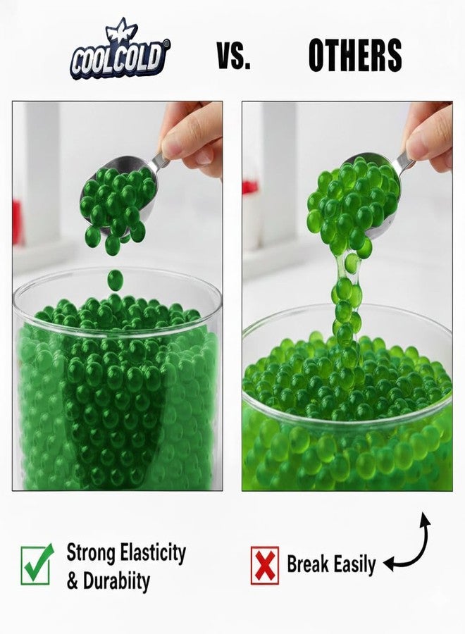COOLCOLD Gel Blaster Refill Ammo - 50,000 Rounds of 7-8mm Non-Toxic Water Beads for Gel Guns - Safe for Adults 15+ - Transparent Blue Gel Bullets - Pack of 5 - Also Ideal as Home Decor Vase (Green) - Image 3