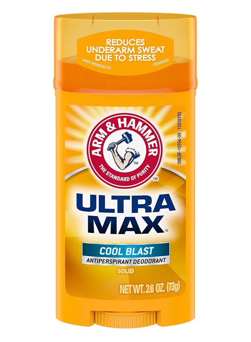 Arm & Hammer Ultramax Cool Blast Antiperspirant Deodorant Stick For Men 73g - Image 1