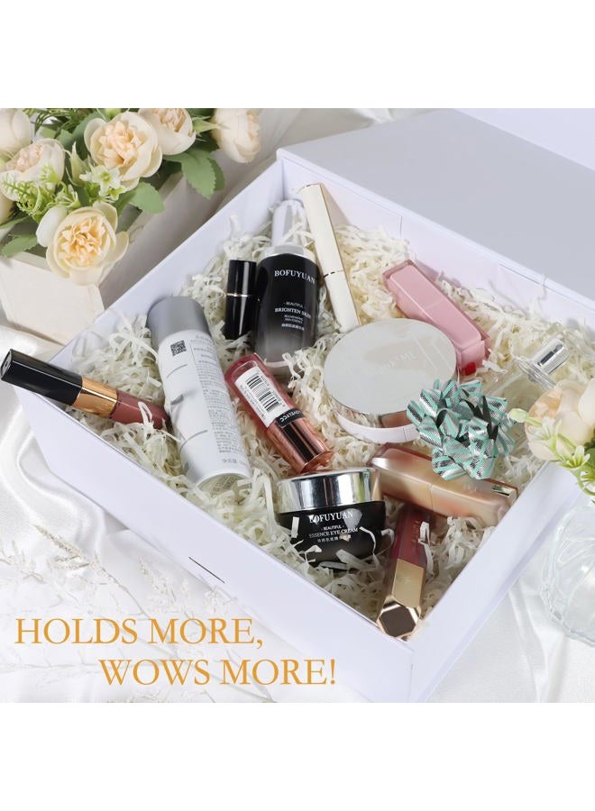 LFBOX White Gift Box with Ribbon Magnetic Lids 10.2x9x3.74 in, Bridesmaid Groomsman Proposal Boxes, Wedding Graduation Storage Box 1 Pack - Image 5