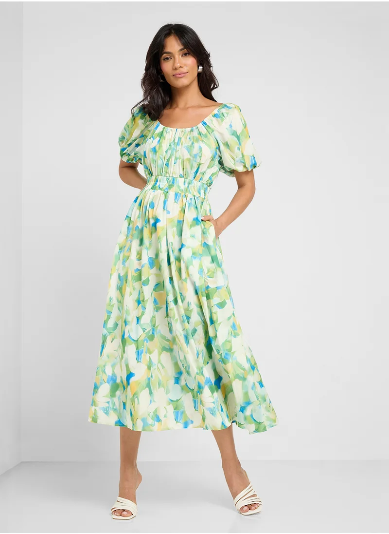 ايلا Off Shoulder Printed Dress