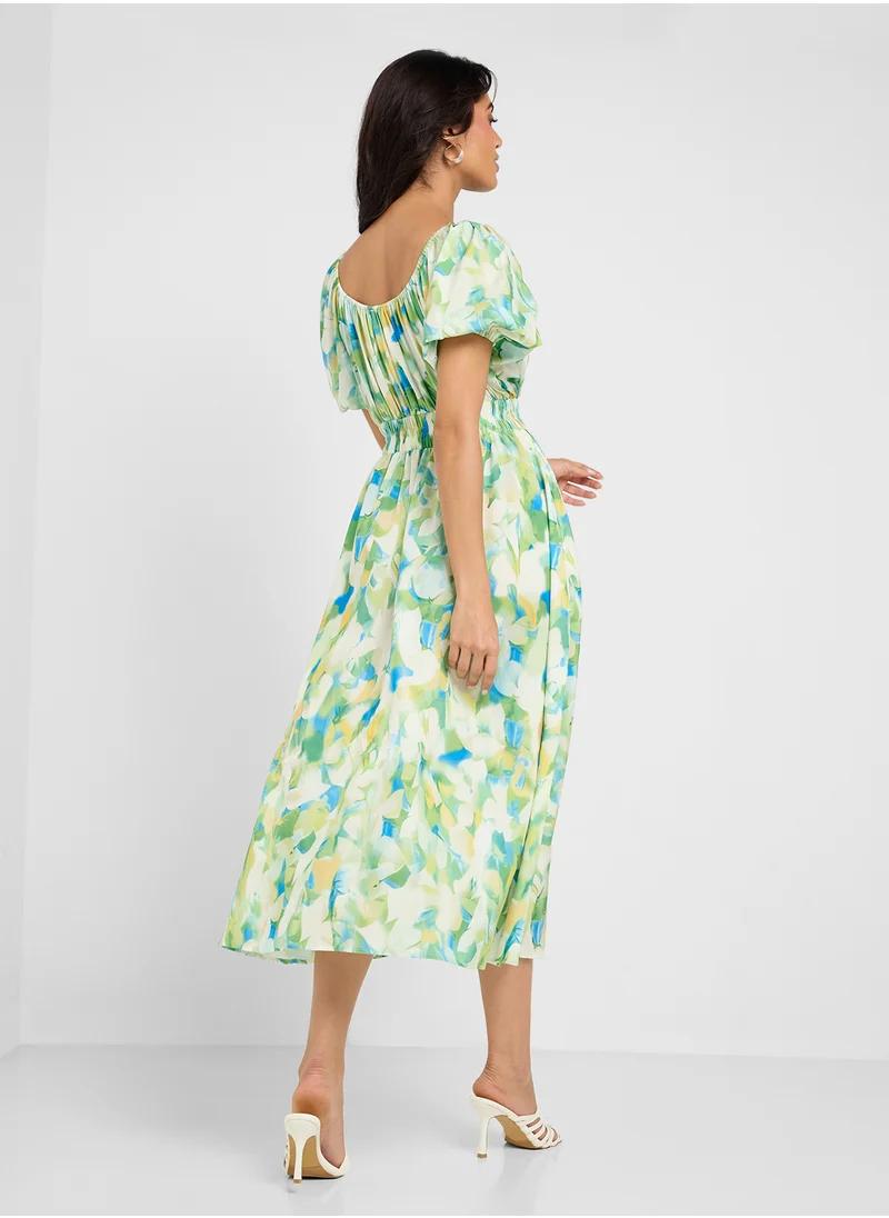 ايلا Off Shoulder Printed Dress