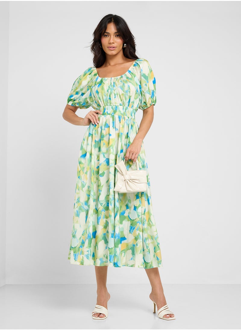 ELLA - Off Shoulder Printed Dress - Image 1