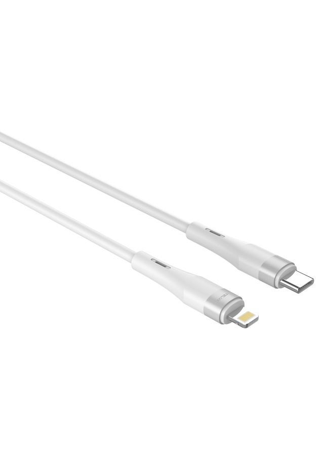 TELUX HYPERX USB-C to Lightning Charging Cable 1.2m, 27W PD Fast Charging, Silicone Coated, Broad Compatibility, 10000+ Bend Lifespan, 480Mbps Data Transfer, White - Image 2