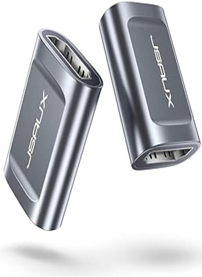 JSAUX Jsaux 2pack hdmi coupler female to female, 4k hdr hdmi extension connector adapter aluminum alloy grey 