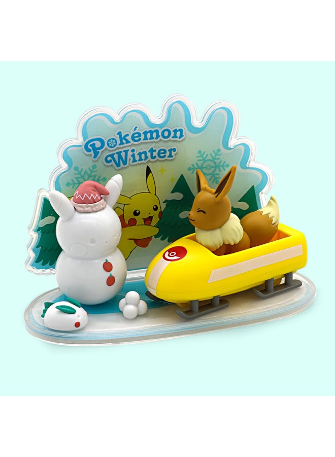 Pokémon Pokémon Pokémon Pokémon Ball Pikachu Water Arrow Turtle Small Fire Dragon Ornaments Doll لعبة مصنوعة يدويًا - اللون: Pikachu-Small Scene Set (رخصة أصلية) - Image 3