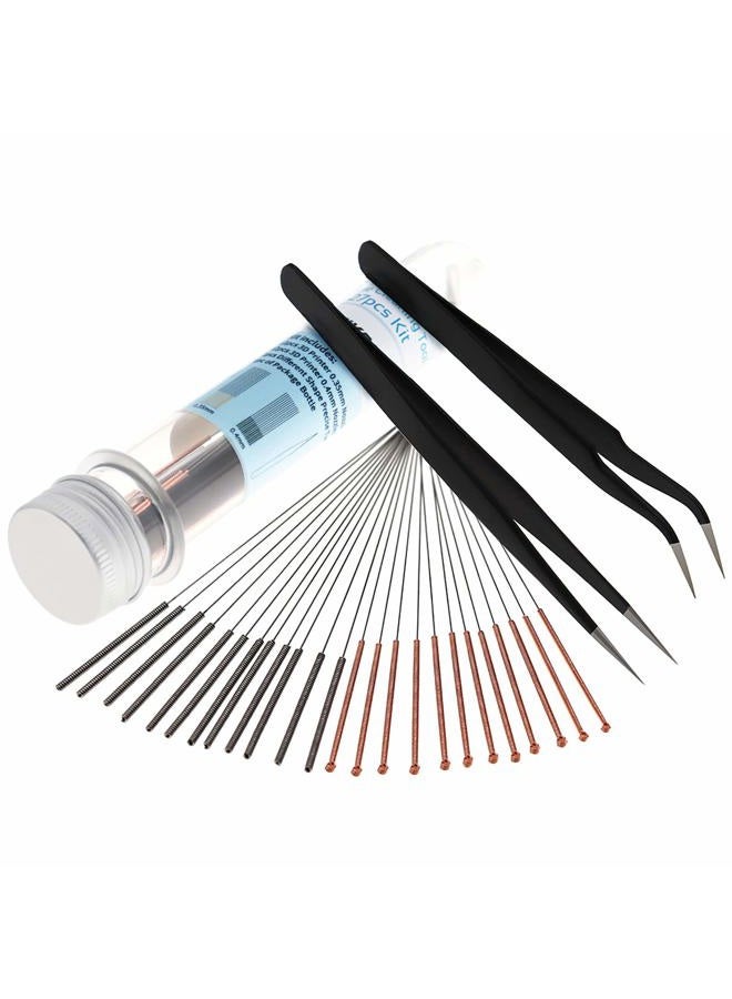 MIKA3D 3D Printer Nozzle Cleaning Tool Kit - 0.4mm 0.35mm Needles Tweezers Filament Clog Cleaner Accessories Part Drill Bits 27pcs - Image 1