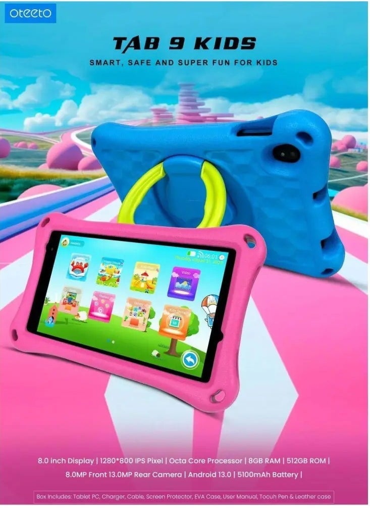 Oteeto TAB 9 Kid's 5G WI-FI Android Tablet – 8GB RAM, 256GB Storage, 6000mAh Battery | 8MP Front & 13MP Rear Camera | Fast Performance & Large Display for Kids | Perfect for Learning, Gaming, and Entertainment  - Image 4