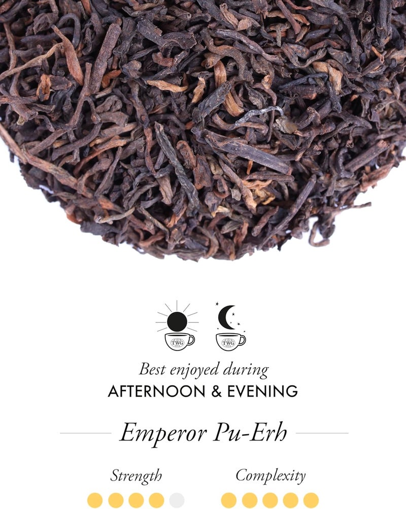 TWG Tea Emperor Pu-Erh Black Tea in Haute Couture Tin, 100g - Strong & Earthy Gift Set - Image 2
