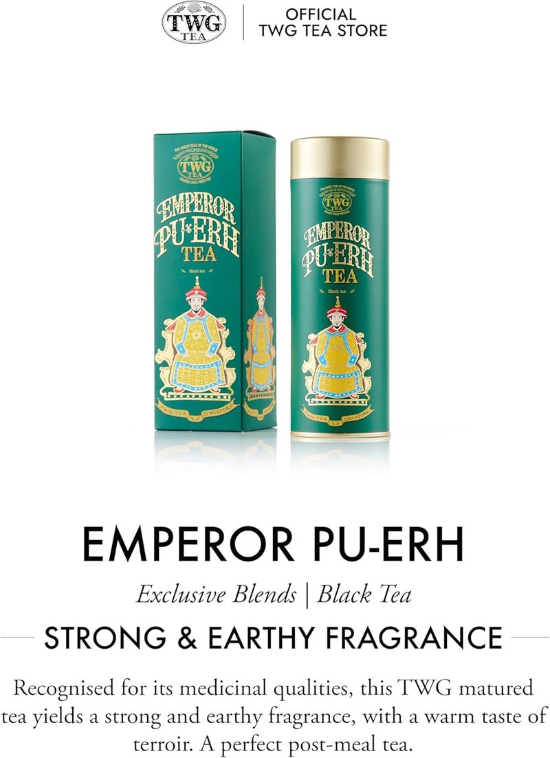 TWG Tea Emperor Pu-Erh Black Tea in Haute Couture Tin, 100g - Strong & Earthy Gift Set - Image 3
