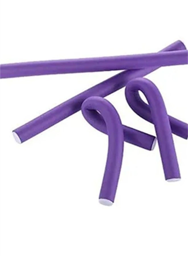 BLOOMING TIME 10-Piece Soft Foam Flexible Curling Rods Hair Twist Hair Rollers Purple 1.5CM - Image 3