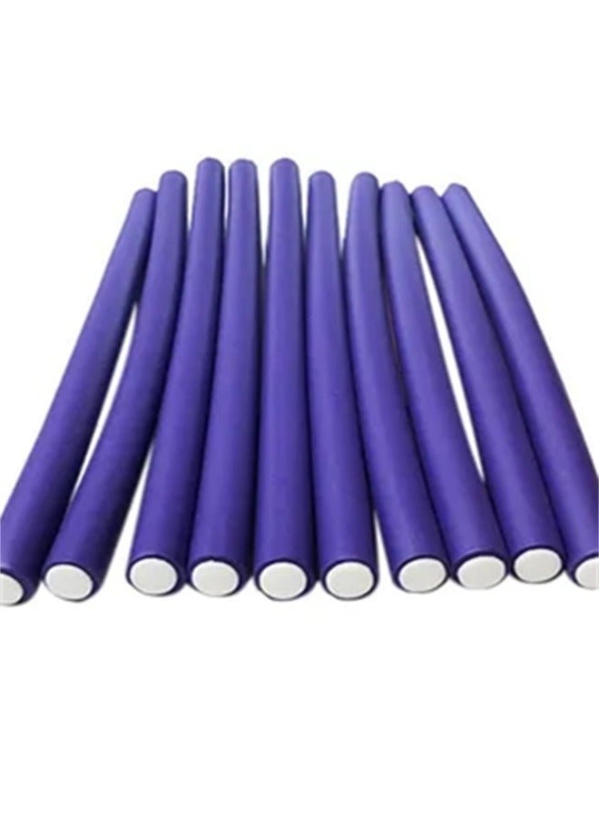 BLOOMING TIME 10-Piece Soft Foam Flexible Curling Rods Hair Twist Hair Rollers Purple 1.5CM - Image 2