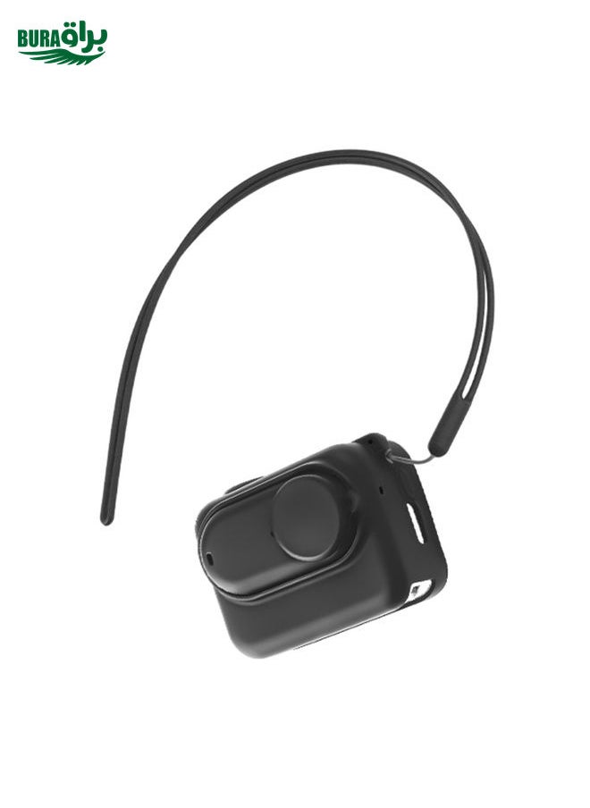 BURAQ For Insta360 GO 3 Camera Body Charging Case Silicone Case with Lens Cap & Strap (Black)  - Image 1