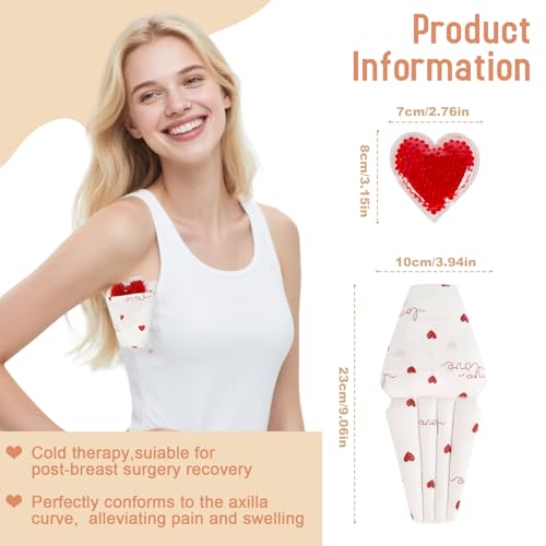 RoamReady Lymphedema Axilla Pillow, Large Mastectomy Pillows Post Op Cotton Lumpectomy Recovery Supplies for Armpit Pain Relief Brown 2Pcs (Red Heart, Regular) - Image 4