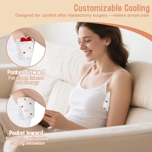 RoamReady Lymphedema Axilla Pillow, Large Mastectomy Pillows Post Op Cotton Lumpectomy Recovery Supplies for Armpit Pain Relief Brown 2Pcs (Red Heart, Regular) - Image 3