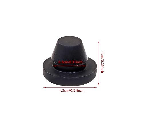 ONLYKXY 5 Pcs Black Silicone Round Snap in Type Locking Furniture Hole Plugs Button Protective Cover Cap Head (8mm) - Image 2