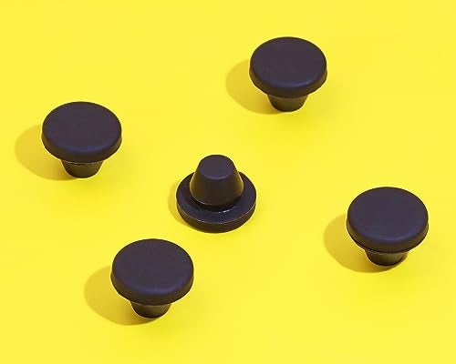 ONLYKXY 5 Pcs Black Silicone Round Snap in Type Locking Furniture Hole Plugs Button Protective Cover Cap Head (8mm) - Image 5