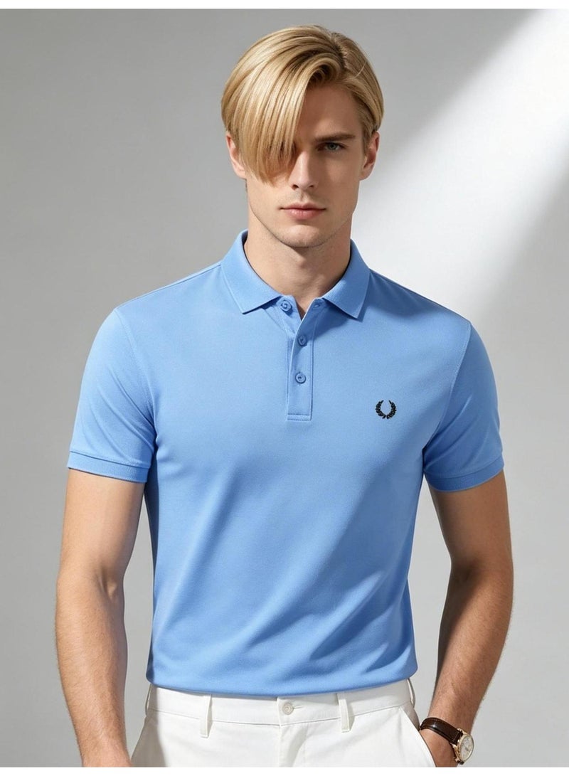 فريد بيري Fred Perry wheat ear LOGO printed Polo shirt men and women with the same business casual solid color short-sleeved shirt. - Image 1