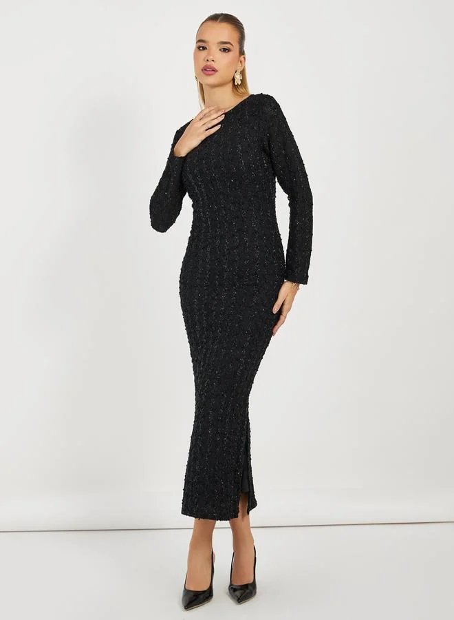 Styli Sequin Column Dress