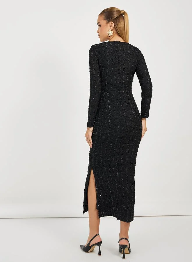 Styli Sequin Column Dress