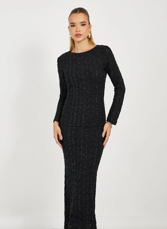 Styli Sequin Column Dress