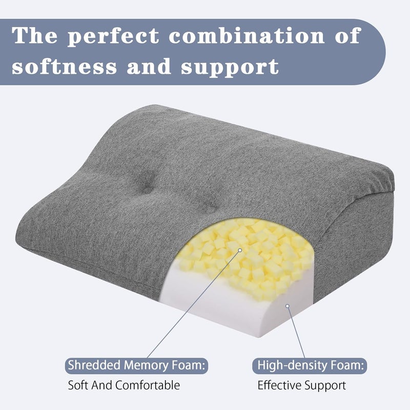 BAIBU Lumbar Support Pillow for Recliner, Large Memory Foam Dual-Layer Patent Design Back Support Cushion for Sofa & Gaming Chair, Ergonomic Lumbar Pillow with Machine Washable Cover, Dark Grey, 1P - Image 5