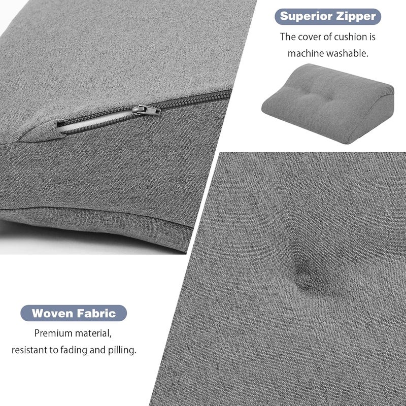 BAIBU Lumbar Support Pillow for Recliner, Large Memory Foam Dual-Layer Patent Design Back Support Cushion for Sofa & Gaming Chair, Ergonomic Lumbar Pillow with Machine Washable Cover, Dark Grey, 1P - Image 4