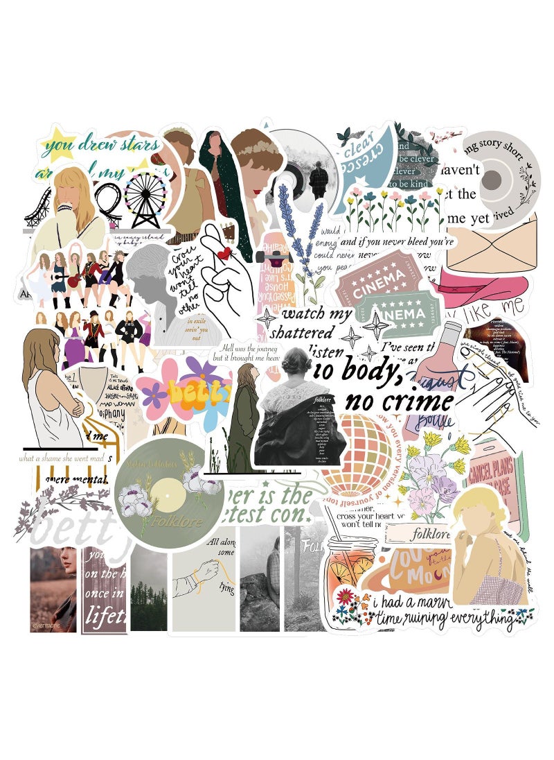 50pcs Taylor Swift Album Stickers, Waterproof DIY Luggage Guitar Notebook HT117