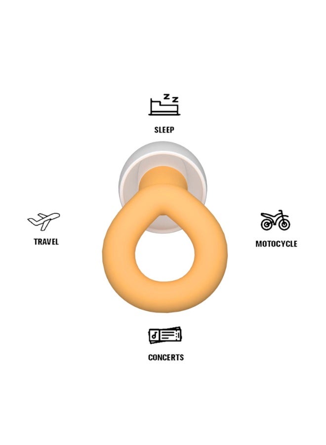 Silicone Ear Plugs for Noise Reduction, Reusable Ear Plugs for Sleeping Noise Cancelling, Concerts, Motorcycle, Travel & Hearing Protection NRR 33dB - 8 Ear Tips in XS/S/M/L  Orange - Image 3
