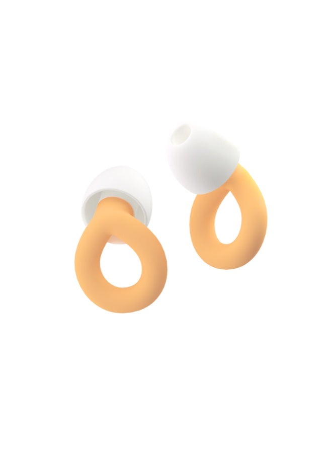 Silicone Ear Plugs for Noise Reduction, Reusable Ear Plugs for Sleeping Noise Cancelling, Concerts, Motorcycle, Travel & Hearing Protection NRR 33dB - 8 Ear Tips in XS/S/M/L  Orange - Image 1