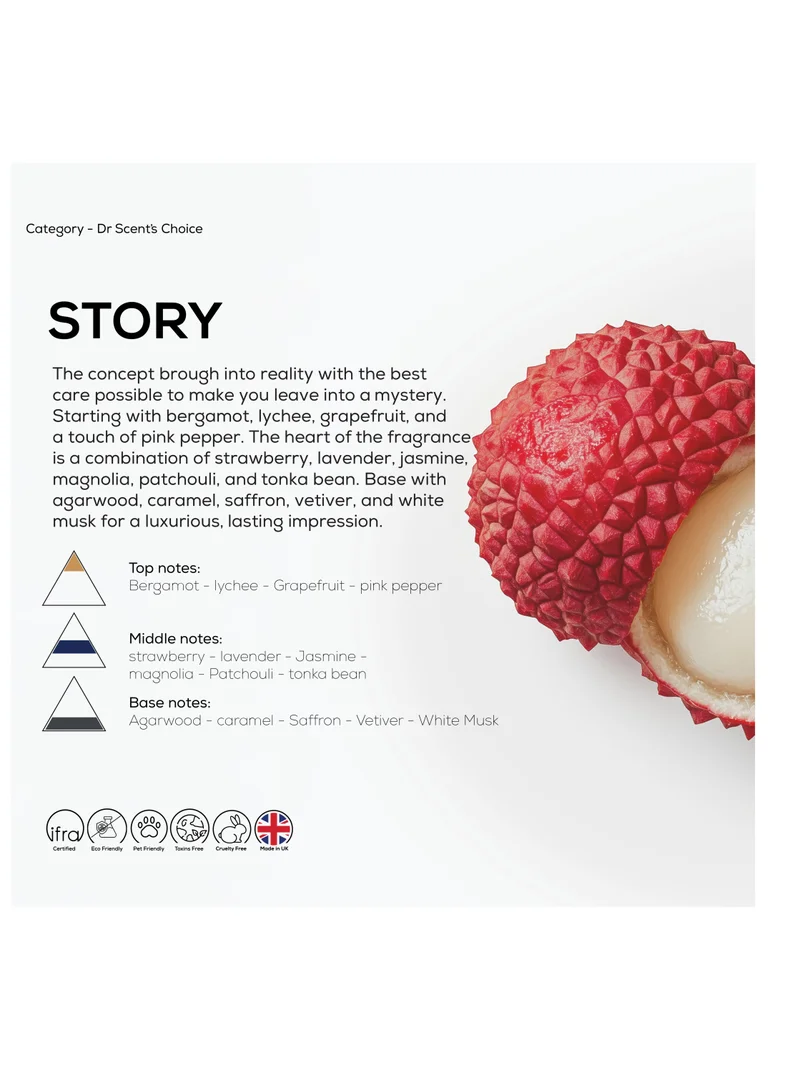Dr Scent Diffuser Aroma Story: Captivating Blend of Bergamot, Lychee, and Lavender, with Rich Undertones of Agarwood, Caramel, and White Musk - A Fragrant Symphony of Exquisite Notes - 170ml