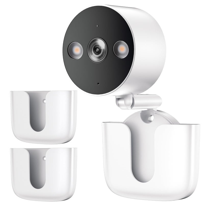 Dukoyb No Drilling Tapo Camera Mount,Compatible with Tapo Link Camera C120,Adhesive Mounting Holder,Easy to Install for TP Link Indoor/Outdoor Security System,White (2Pack) - Image 1