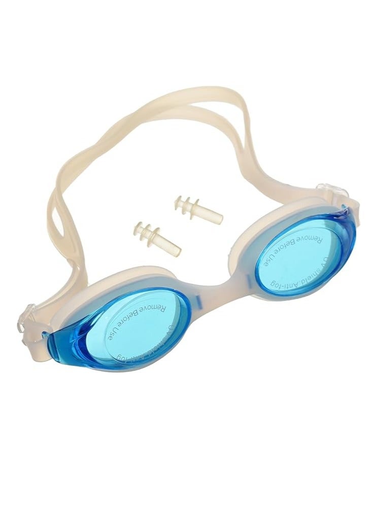 Generic Silicone swimming glasses with ear plugs and zoom-proof lenses - Image 1