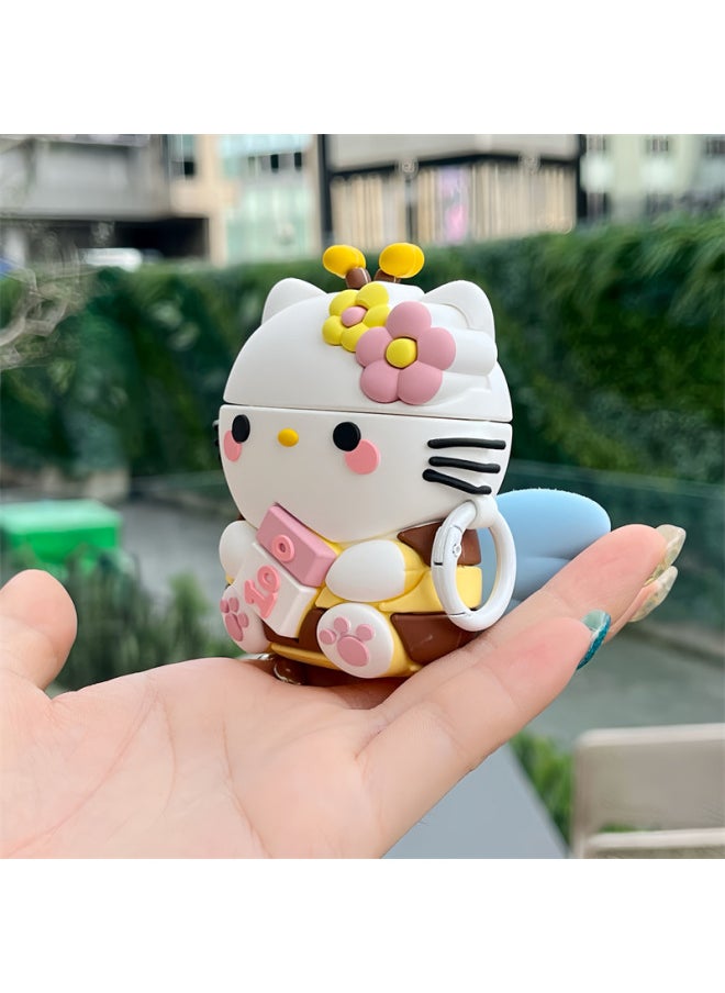 Generic - Bee KT Cat For Apple AirPods Pro Bluetooth Wireless Headset 1/2/3 Generation Silicone Cute Cartoon-Color:Bee KT Cat Earphone Ring-Applicable Model:Airpods Pro/AirPods Pro2 - Image 1