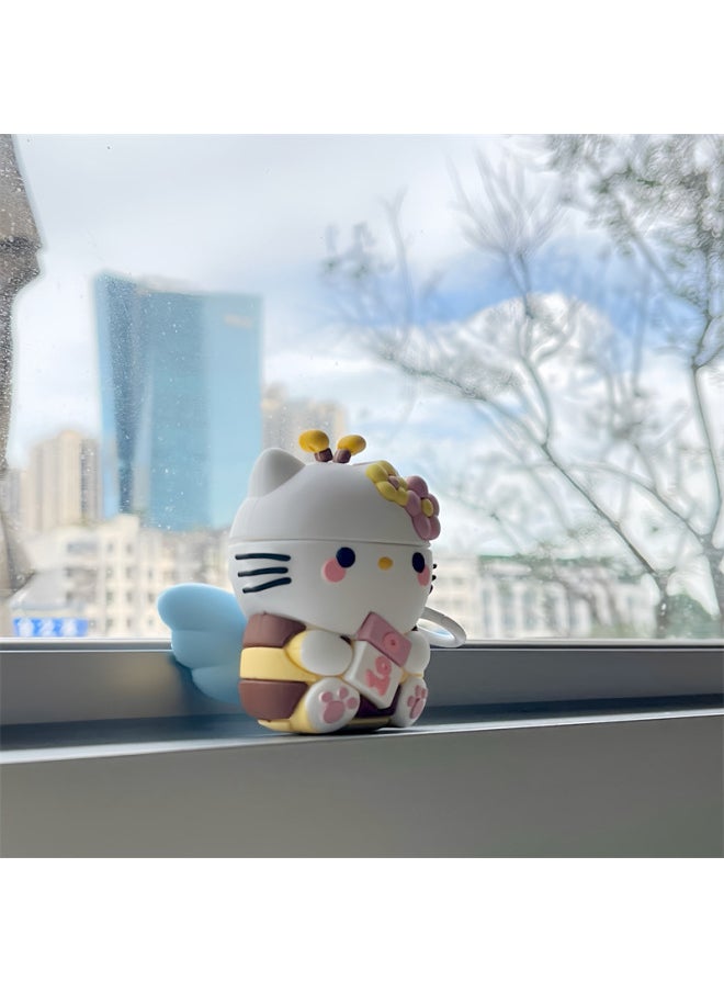 Generic - Bee KT Cat For Apple AirPods Pro Bluetooth Wireless Headset 1/2/3 Generation Silicone Cute Cartoon-Color:Bee KT Cat Earphone Ring-Applicable Model:Airpods Pro/AirPods Pro2 - Image 1