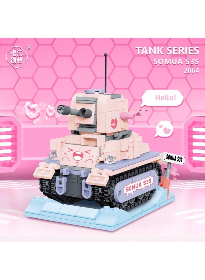 ماركة غير محددة - سلسلة Vile Creative WL2048-66 Mini Tank المتوافقة مع ألعاب مكعبات البناء المجمعة من Lego Creative بالجملة - اللون: WL-2050 Fighter-Specifications: 24*5*20.5 سم - Image 1
