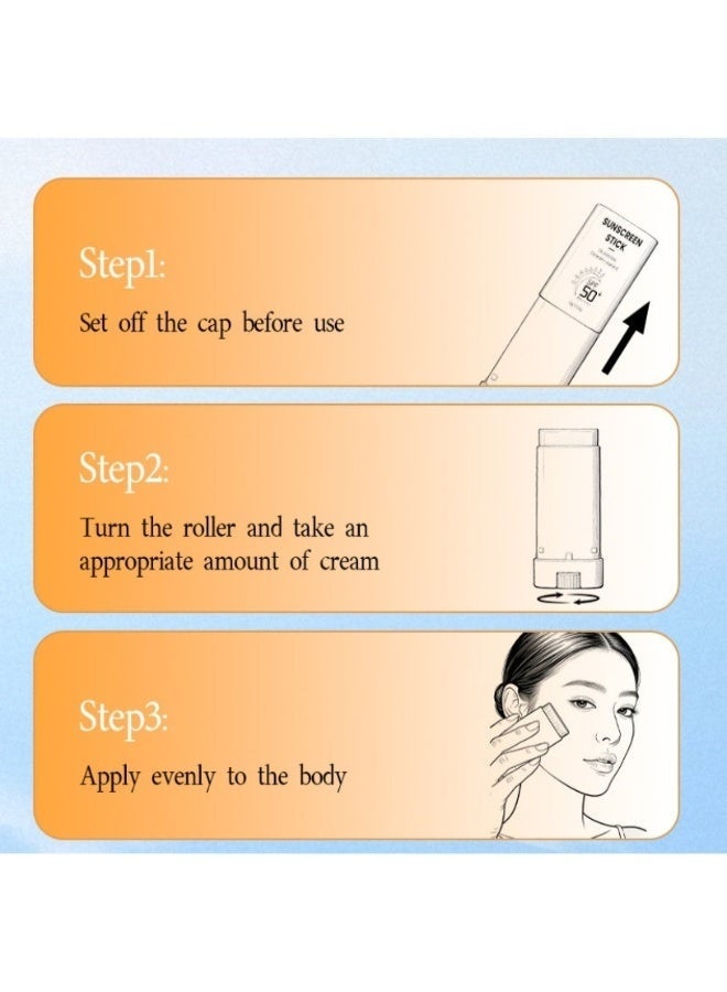 MELAO SPF 50+ PA++++ Sunscreen Stick | Portable Solid Sunscreen with Ceramide & Vitamin E | UV Protection & Hydrating for Face & Body, Travel-Friendly (15g) - Image 2
