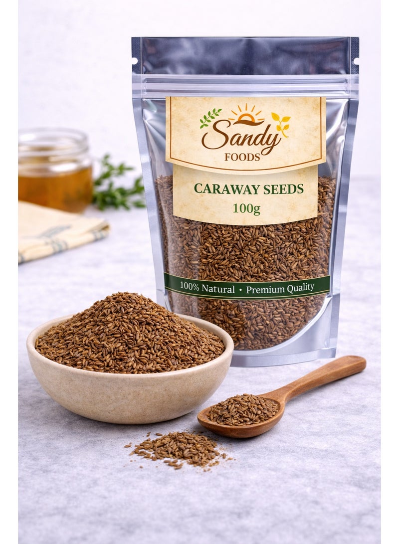 Sandy Foods Caraway Seeds 100g – كراوية حب  طبيعي 100% – نكهة عطرية مميزة – جودة عالية - Image 1