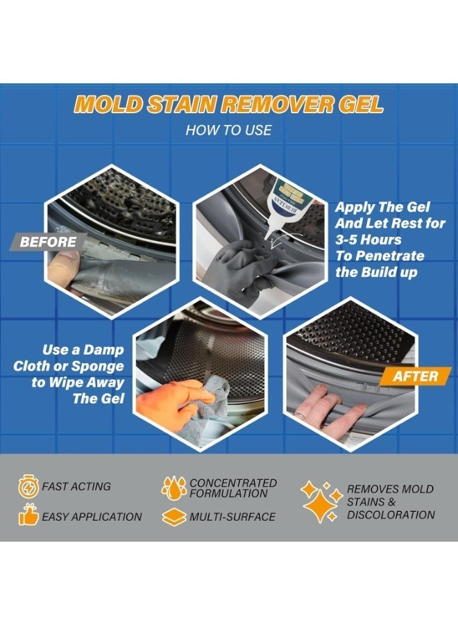 Loxira Mold Stain Remover Gel, Heavy Duty Black Mold Cleaner for Shower, Tile, Grout, Washing Machine Seal, No Scrub, Fast Acting - Image 3