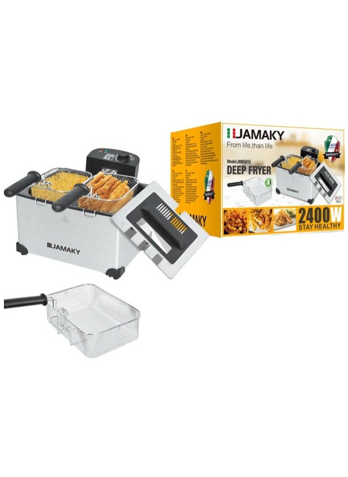 Jamaky Italy مقلاة كهربائية عميقة سعة 5 لتر 2400واط  - Image 1