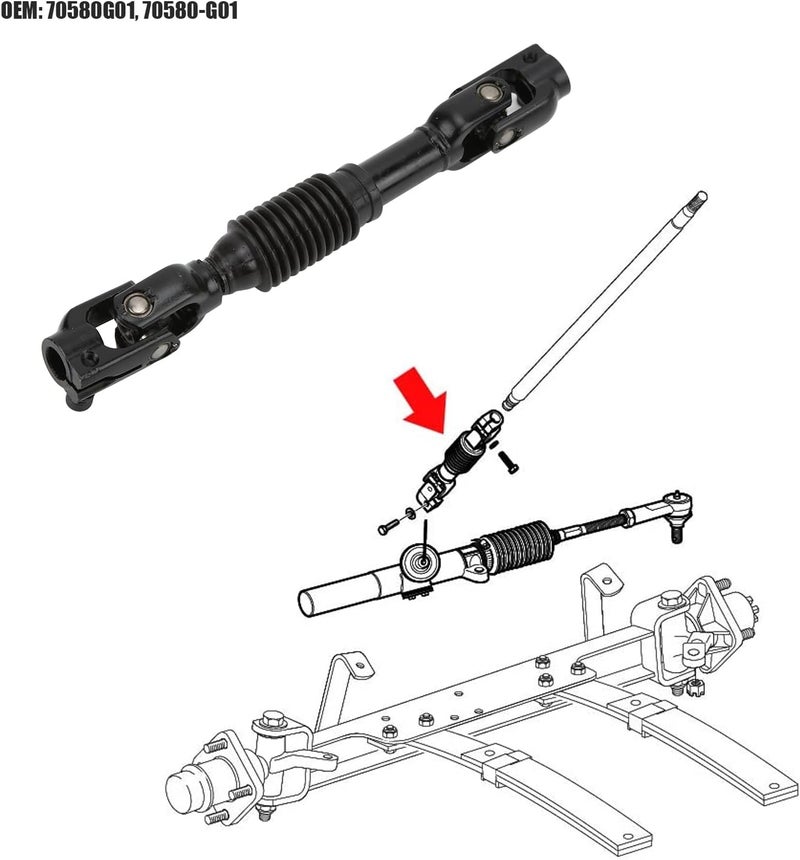 woobles Car Intermediate Steering Shaft, Intermediate Steering Shaft Assembly 70580G01 Replacement for Gas Electric 2001‑ - Image 2