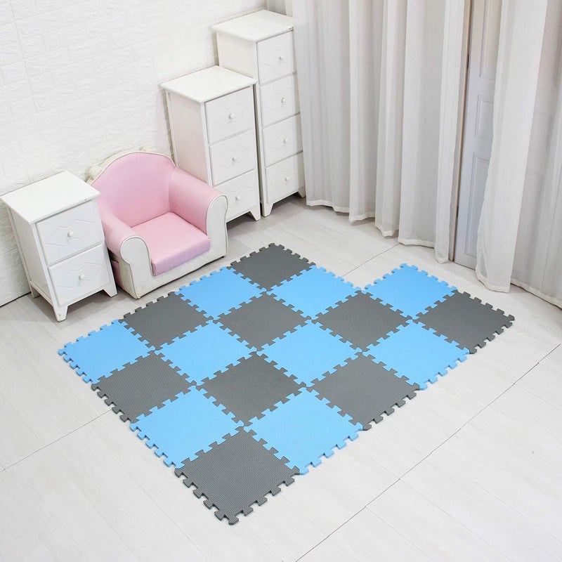 MQIAOHAM® 18 Pieces Puzzle Play Mats, Soft Baby Play Mat, Kids Interlocking Foam Floor Tiles, Toddlers Carpet Playmats G301018-107112 - Image 2