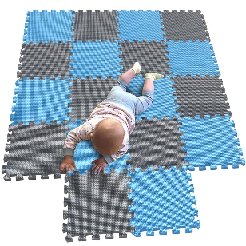 MQIAOHAM® 18 Pieces Puzzle Play Mats, Soft Baby Play Mat, Kids Interlocking Foam Floor Tiles, Toddlers Carpet Playmats G301018-107112 - Image 1