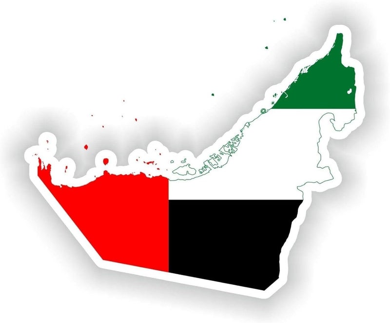 ARS UAE Map Flag Vinyl Sticker, Waterproof Die-Cut Decal for Cars, Laptops and Windows Mirror Sticker Decal, Size 13x13cm - Image 2