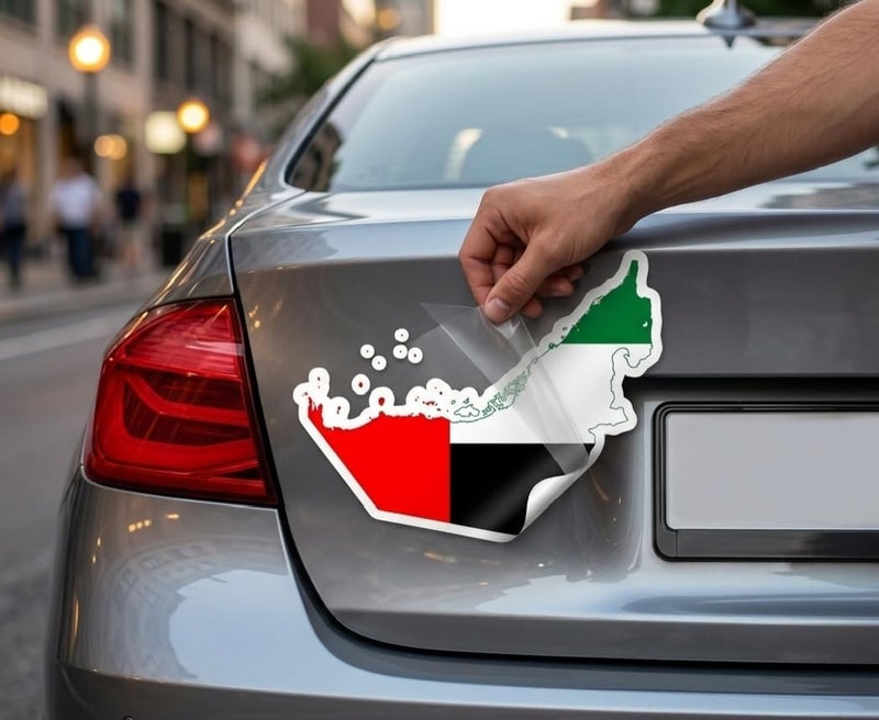 ARS UAE Map Flag Vinyl Sticker, Waterproof Die-Cut Decal for Cars, Laptops and Windows Mirror Sticker Decal, Size 13x13cm - Image 3